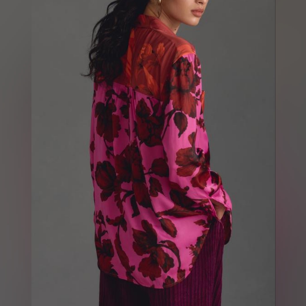 NWT Anthropologie Ladies Floral Blouse size M - Picture 6 of 11